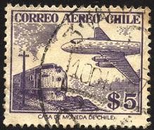 Avión cuatrimotor y ferrocarril.