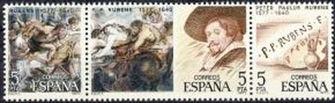 ESPAÑA 1978 2463/5 Sellos Nuevos Centenarios Pedro Pablo Rubens y Centauros y Lapitas