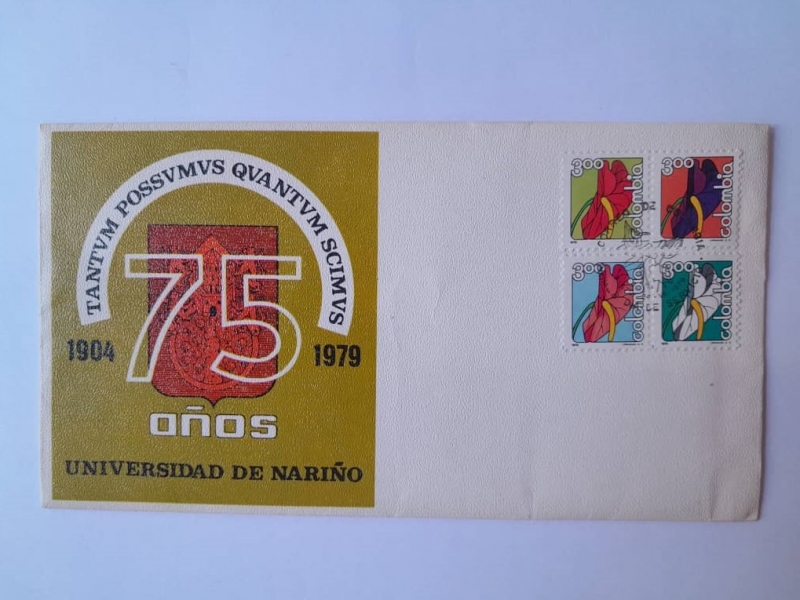 Anturios de Nariño- Anthurium Andreanum- Sellos Primer Día de Servicio 24-VII-79.