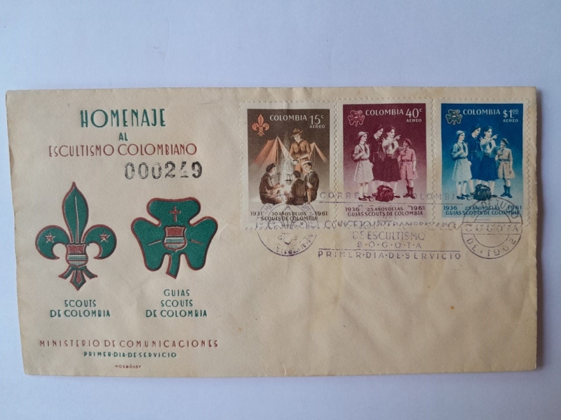 30 Años de los Scouts de Colombia (1931- 1961)-Correo Primer Día de Servicio.