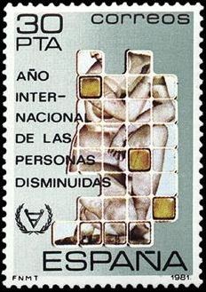 ESPAÑA 1981 2612 Sello Nuevo Año Internacional de las Personas Disminuidas Yvert2240 Scott2233
