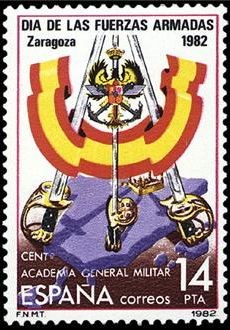 ESPAÑA 1982 2659 Sello Nuevo Dia de las Fuerzas Armadas Cartel Anuciador Yvert2287 Scott2292