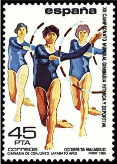 ESPAÑA 1985 2812 Sello Nuevo XII Campeónato Mundial de Gimnasia Ritmica Ejercicio con Aros Scott2451