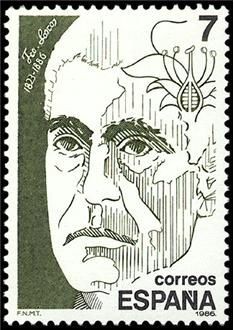ESPAÑA 1986 2853 Sello Nuevo Personajes Francisco Loscos Bernal (1823-1886) Yvert2468 Scott2482