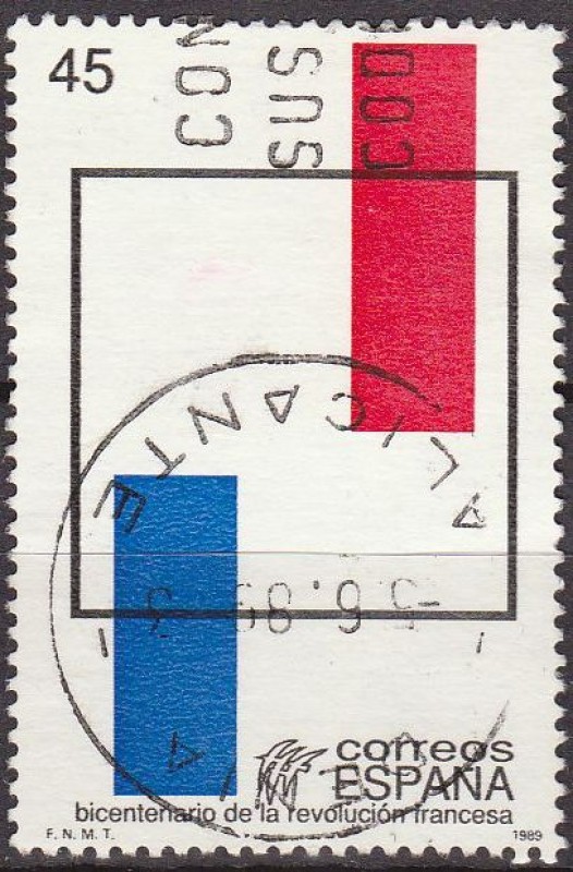 ESPAÑA 1989 2988 Sello Bicentanario de la Revolución Francesa Usado Michel2859 Scott2593