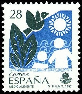 ESPAÑA 1993 3238 Sello Nuevo Servicios Públicos Medio Ambiente Michel3097 Scott2694
