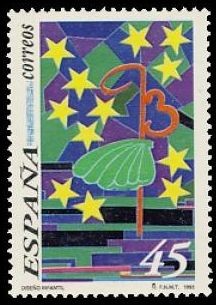 ESPAÑA 1993 3269 Sello Nuevo Diseño Infantil El camino de Santiago unión de la Cultura Michel3127