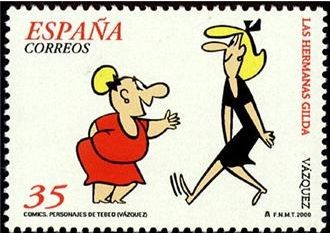 ESPAÑA 2000 3712 Sello Nuevo Comics. Personajes Tebeo Las Hermanas Gilda Michel3545