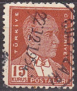 TURQUIA Turkia 1932 Scott 751 Sello Fundador y 1º Presidente Mustafa Kernal Ataturk usado
