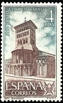 ESPAÑA 1971 2069 Sello Nuevo Año Santo Compostelano Iglesia de San Tirso Sahagun