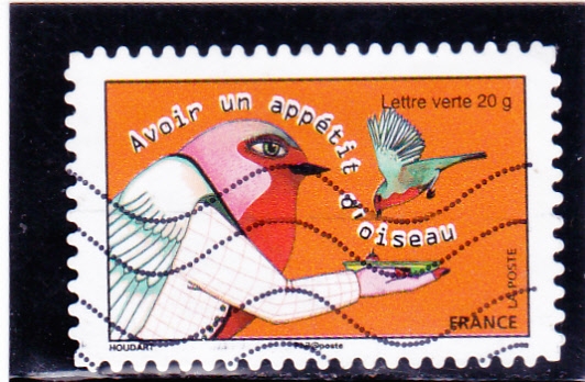 tener apetito de pájaro