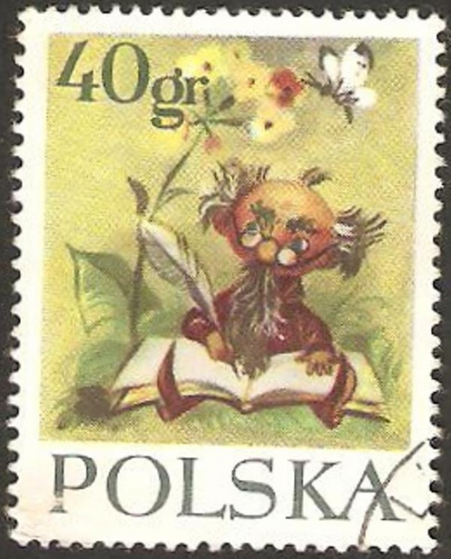 anciano escribiendo, infantil