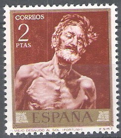 Mariano Fortuny Marsal. Viejo desnudo al sol.