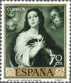 ESPAÑA 1960 1273 Sello Nuevo Bartolomé Esteban Murillo Inmaculada Concepción 70c