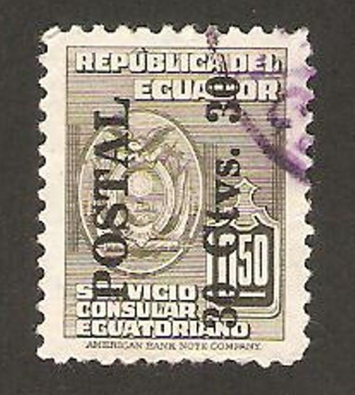 servicio consular, impreso postal 30c.