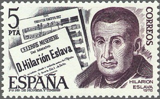 ESPAÑA 1978 2456 Sello Nuevo Personajes Españoles Hilarion Eslava c/señal charnela