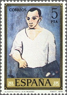 ESPAÑA 1978 2482 Sello Nuevo Serie Pablo Ruiz Picasso Autorretrato c/señal charnela