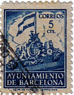 Barcelona. Frontispicio del ayuntamiento 1940