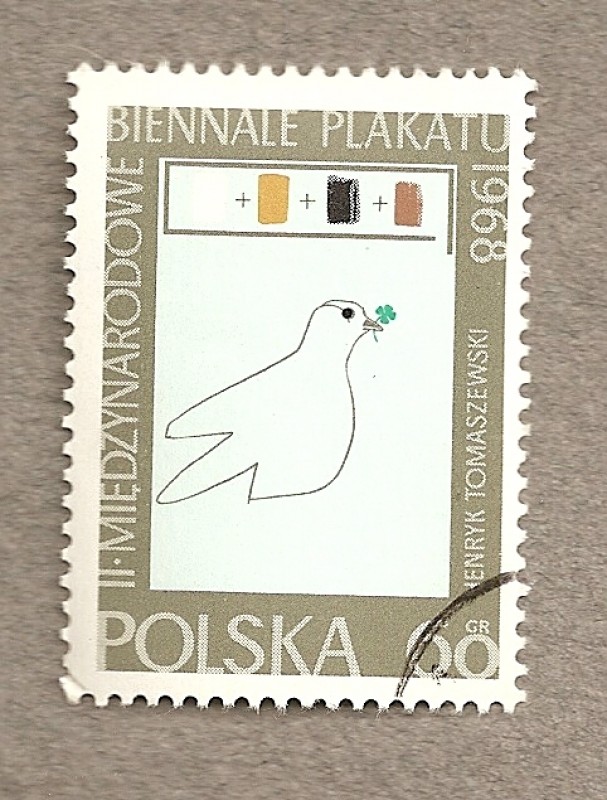 Paloma de la paz, bienal exhibición posters, Varsovia