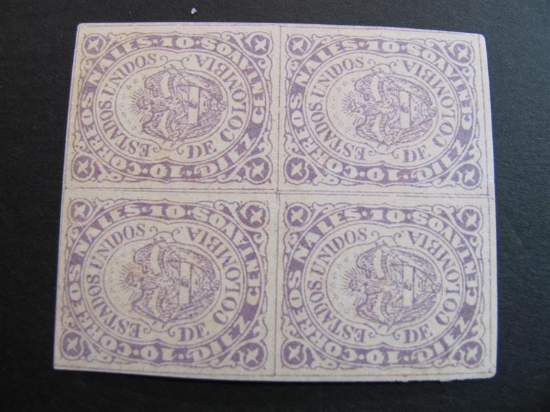 Bloque de cuatro, 10 centavos. 1868