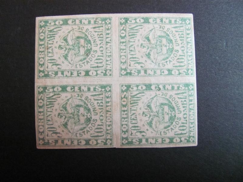 Bloque de cuatro, 50 centavos. 1868