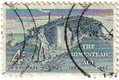 USA 1962 Scott 1198 Sello Hormestead Act Century Sod Hut And Setters usado