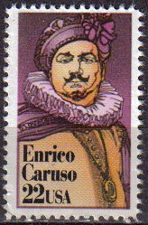 USA 1987 Scott 2250 Sello Nuevo Personajes Tenor Enrico Caruso (25/02/1873-02/08/1921)